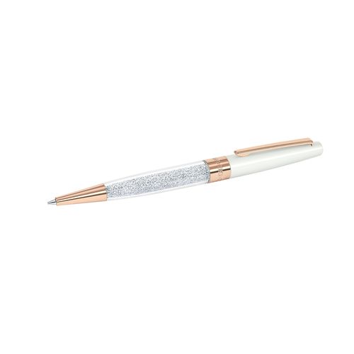 Caneta Crystalline Stardust Esferográfica, Branca, Revestida em Tom de Ouro Rosa