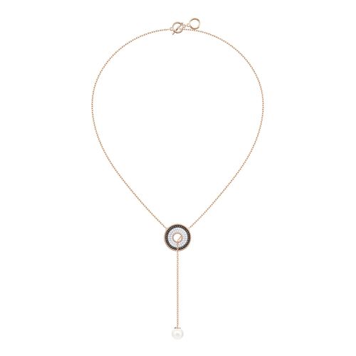 Colar em Y Lollypop, Multicolor, Revestido em Tom de Ouro Rosa