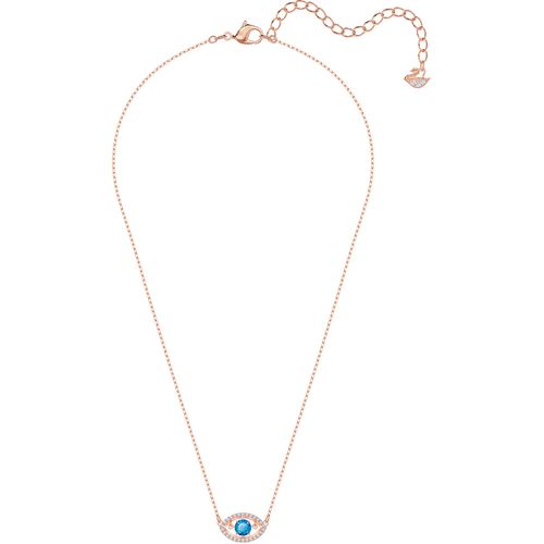 Colar Sparkling Dance Olho Grego, Multicolor, Revestido em Tom de Ouro Rosa