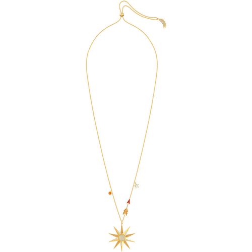 Colar Lucky Goddess Star, Multicolor, Revestido em Tom de Ouro
