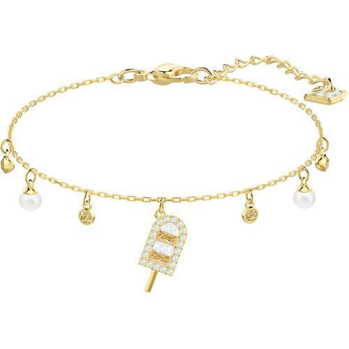 Pulseira No Regrets Ice Cream, Multicolor, Revestida em Tom de Ouro