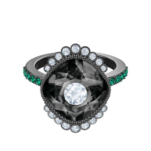 Anel Black Baroque Motif, Multicolor, revestido em rutênio