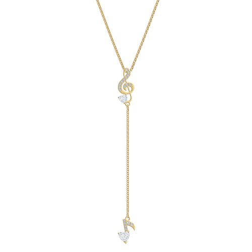 Colar em Y Pleasant, Branco, revestido em tom de ouro