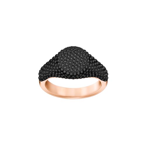 Anel Stone Signet, Preto, Revestido em Tom de Ouro Rosa