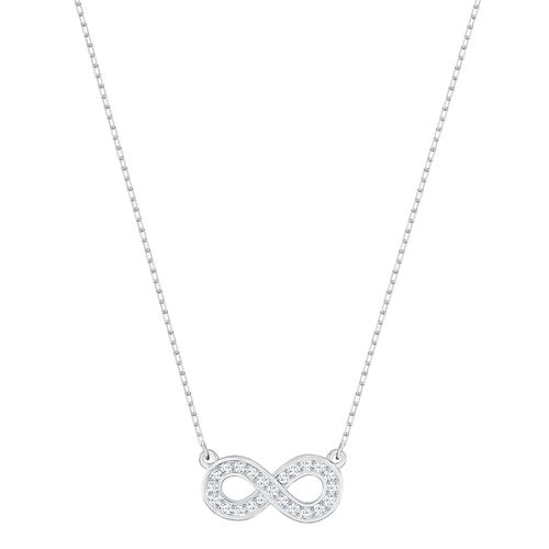 Colar Infinity, Branco, Revestido a Ródio