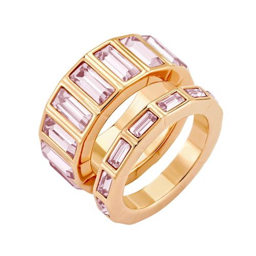 Anel Fluid Stacking, Lilás, Revestido em tom de Ouro Rosa