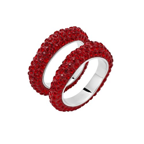 Anel Tigris Stacking, Vermelho, Revestido em Paládio