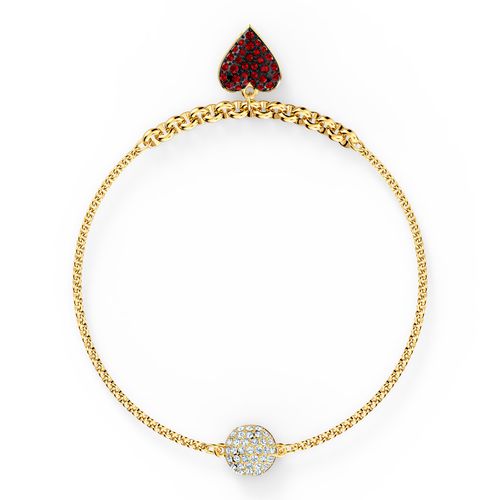 Swarovski Remix Collection Heart Strand, Vermelho, Revestido em Tom de Ouro