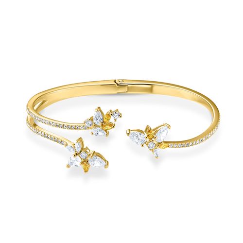 Pulseira Botanical, Branco, Revestido em Tom de Ouro