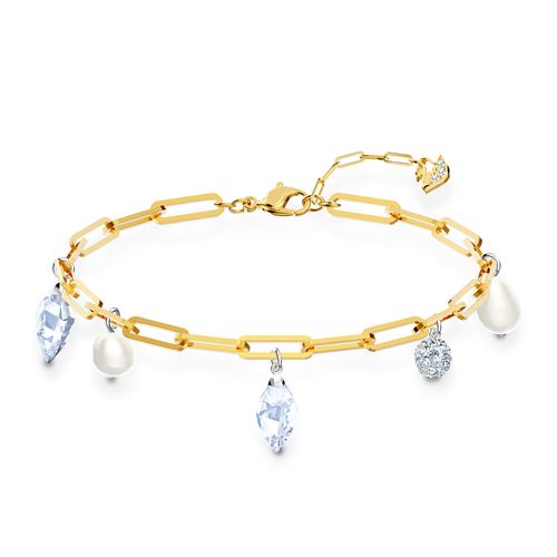 Pulseira So Cool Charm, Branco, Acabamento em Mix de Metais