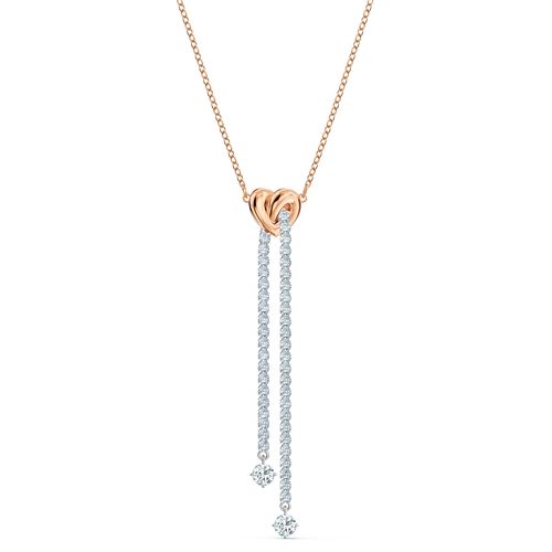 Colar em Y Lifelong Heart, Branco, Acabamento em Mix de Metais