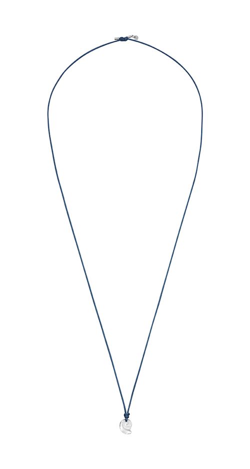 Colar Swarovski Waterschool, Pequeno, Azul escuro, Banhado a ródio