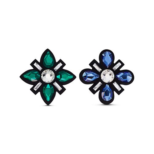 Clips para sapatos Swarovski, multicoloridos, banhados a ródio