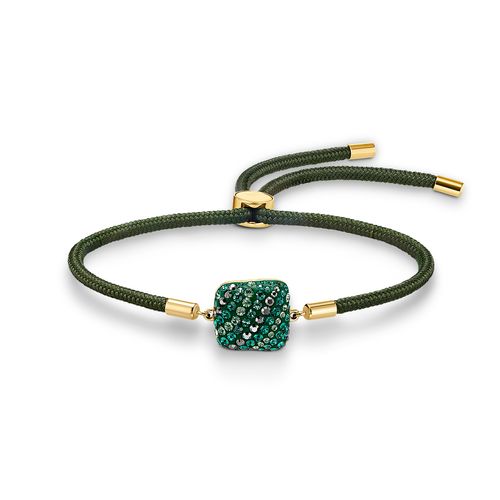 Pulseira Swarovski Power Collection, Elemento Terra, verde, banhada com tom dourado