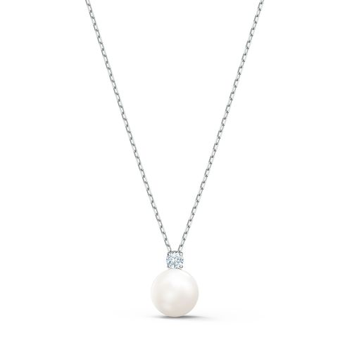 Colar Treasure Pearl, branco, banhado a ródio