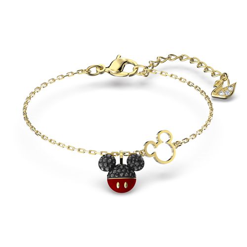 Pulseira Mickey, preto, banhado a ouro