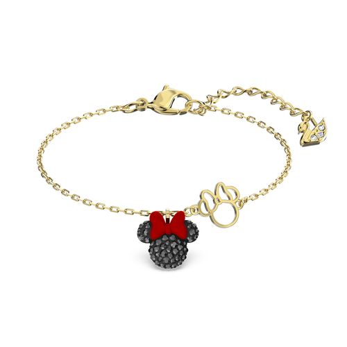 Pulseira Minnie, preta, banhada a ouro