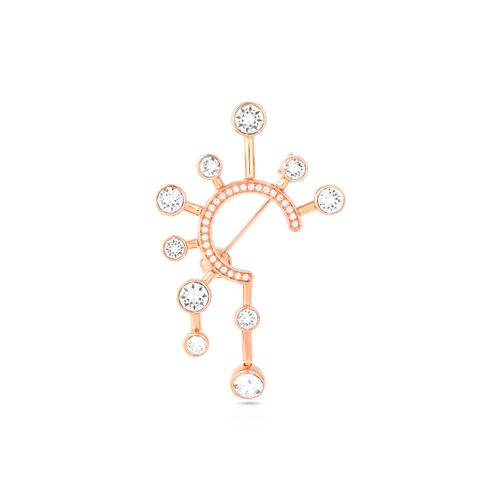 Broche Theater, branco, banhado a ouro rosa