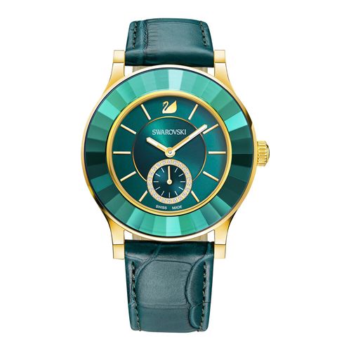 Relógio Octea Classica, Pulseira de Couro, Verde, Revestido em Tom de Ouro