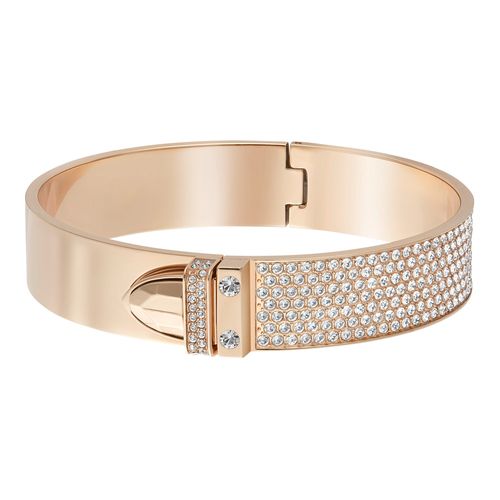 Pulseira Distinct Narrow, Branco, Revestida em Tom de Ouro Rosa