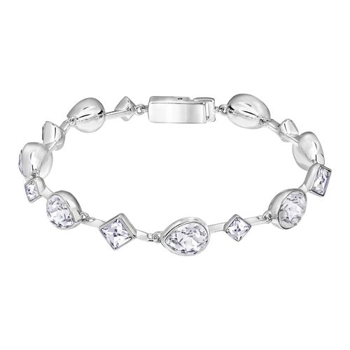 Pulseira Folk, Branco, Revestida a Ródio