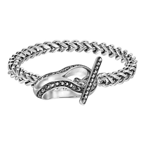 Pulseira Flare, Preto, Revestido a Ródio