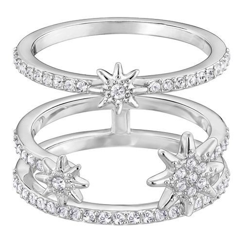 Conjunto de Anéis Fizzy, Branco, Revestido a Ródio