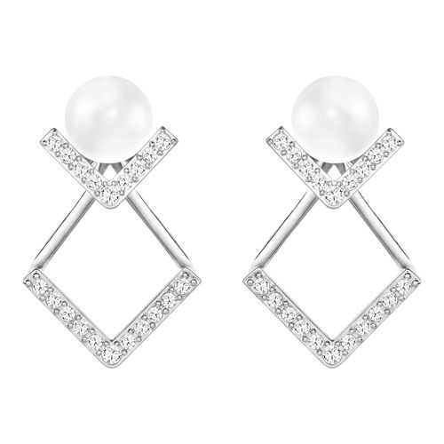 Brincos Edify, Branco, Revestido a Ródio