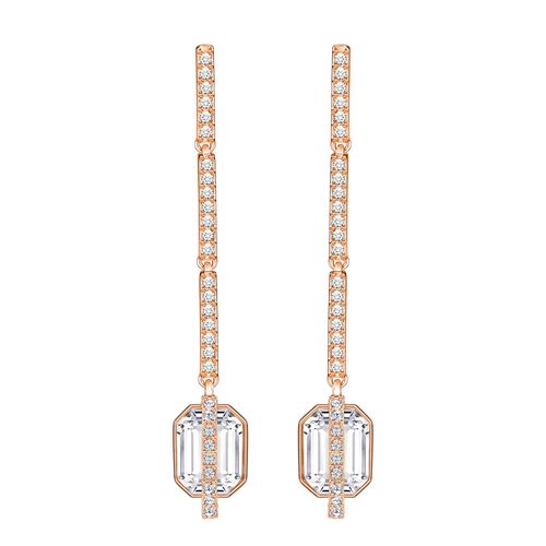 Brincos Favor, Branco, Revestidos em Tom de Ouro Rosa