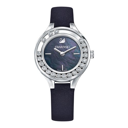 Relógio Playful Lady, Pulseira de Couro, Branco, Revestido a Ródio