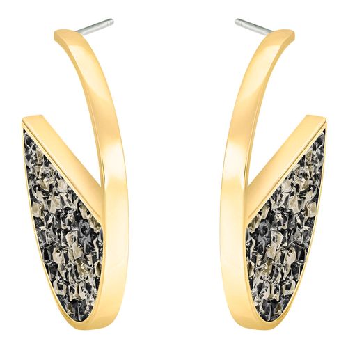 Brincos Crystaldust Hoop, Dourado, Revestido em Tom de Ouro