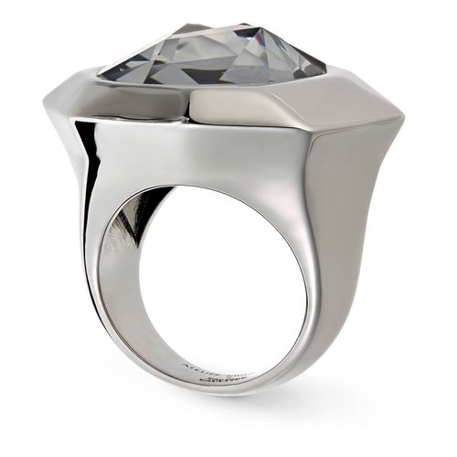 Jean Paul Gaultier for Atelier Swarovski, Anel Reverse Large, Branco, Revestido em Rutênio