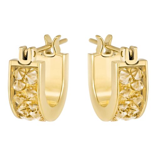 Brincos Crystaldust Hoop, Pequeno, Dourado, Revestido em Tom de Ouro