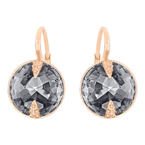 Brincos Globe, Cinza, Revestido em Tom de Ouro Rosa