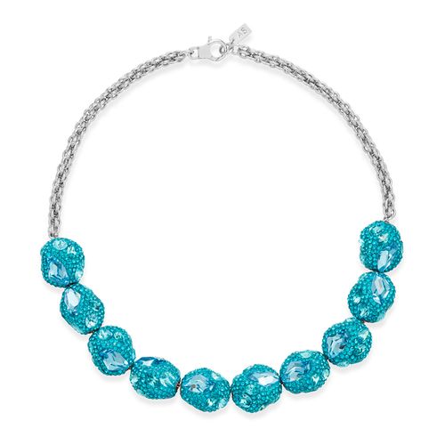 Atelier Swarovski Core Collection, Moselle Colar, Azul, Revestido em Paládio