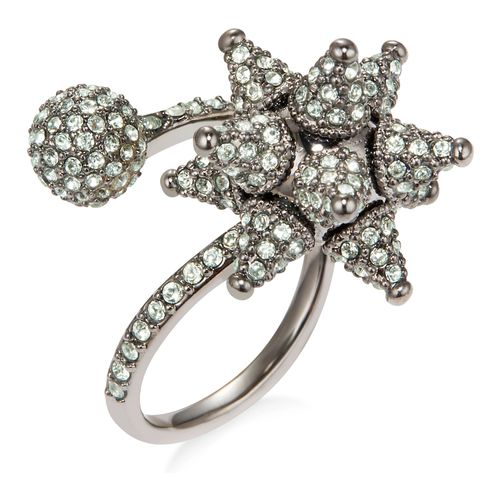 Atelier Swarovski Core Collection, Kalix Anel Spiral, Preto, Revestido em Rutênio