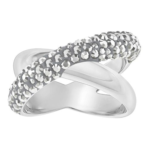 Anel Crystaldust Cross, Cinza, Revestido em Paládio