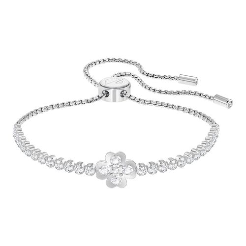 Pulseira Subtle Clover, Branca, Revestida a Ródio