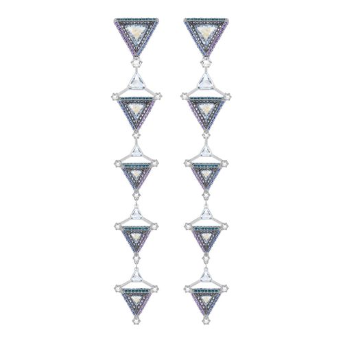 Brincos Hologram, Multicolor, Acabamento em Mix de Metais