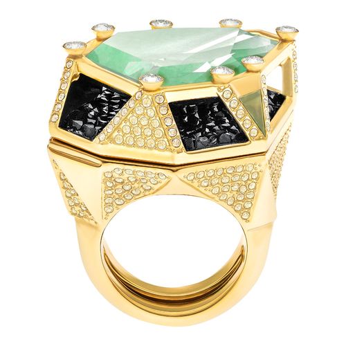 Anel Huge, Multicolor, Revestido em Tom de Ouro