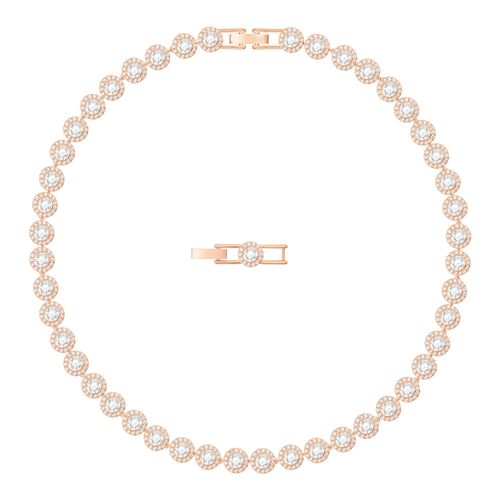 Colar Angelic, Branco, Revestido em Tom de Ouro Rosa