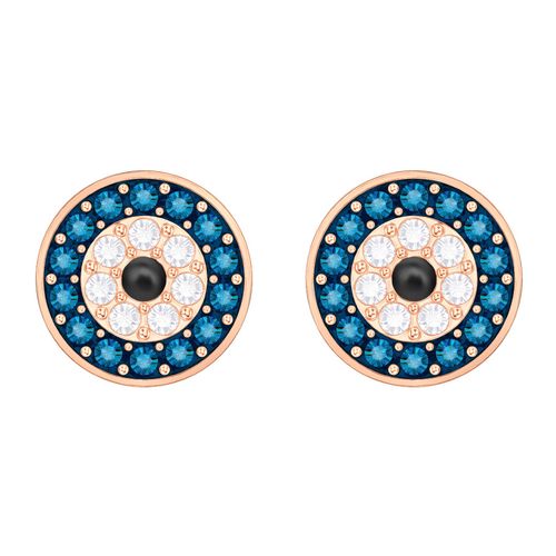 Brincos Swarovski Symbolic Olho Grego, Multicolor, Revestido em Tom de Ouro Rosa