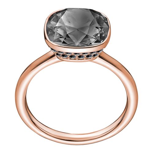 Anel Lattitude Cocktail, Cinza, Revestido em Tom de Ouro Rosa