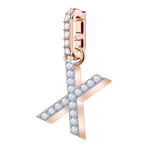 Coleção Remix Swarovski Charm X, Branco, Revestido em Tom de Ouro Rosa