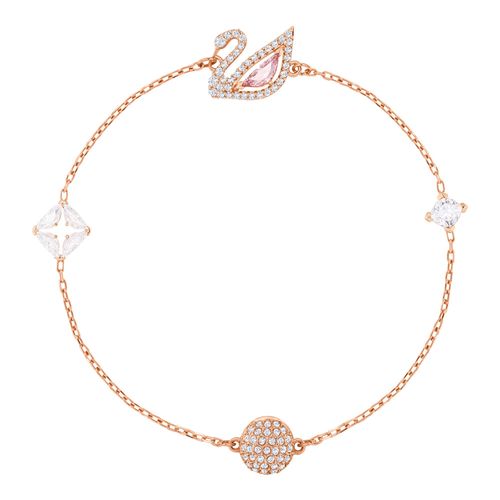 Pulseira Dazzling Swan, Multicolor, Revestida em Tom de Ouro Rosa