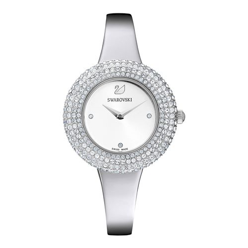 Relógio Crystal Rose, Pulseira em Metal, Branco, Aço Inoxidável