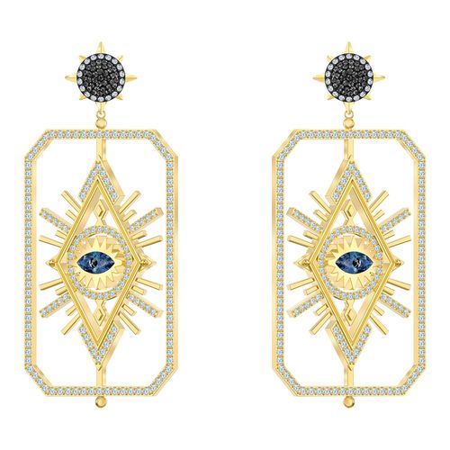 Brincos Tarot Magic, Multicolor, revestidos em tom de ouro