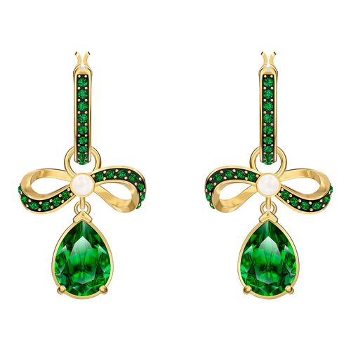 Brincos de Argola Black Baroque, Verdes, revestidos em tom de ouro