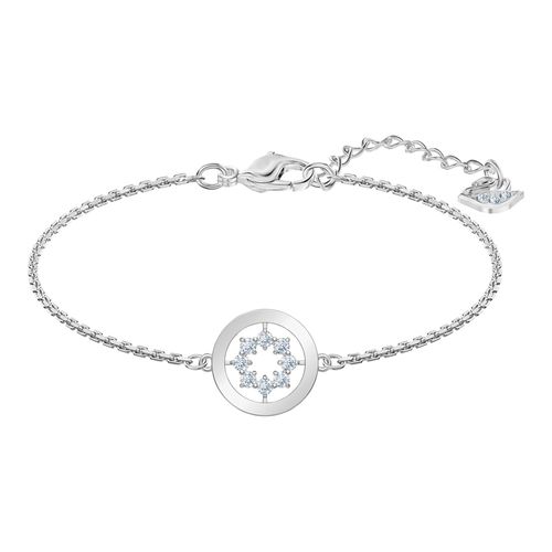 Pulseira Further Circle, Branca, revestida a ródio