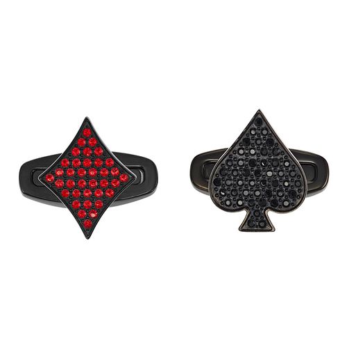 Abotoaduras Unissex Tarot, Vermelhas, PVD preto